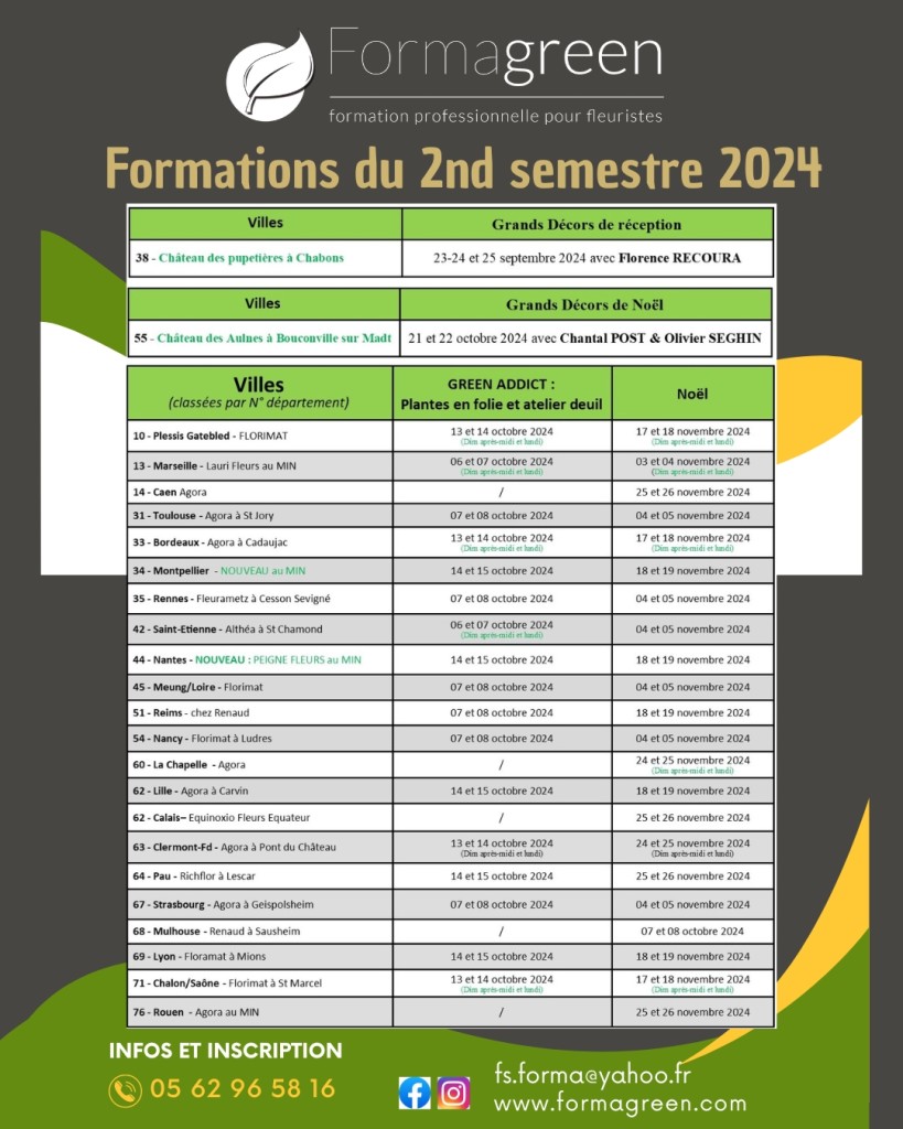 Calendrier 2nd Sem 2024